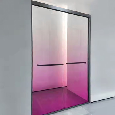 Shower Tempered Glass Pink Gradient |  Shower Enclosure Toughened Laminated Glass for Bathrooms