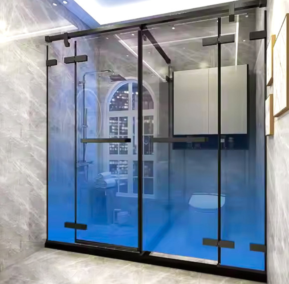 Bulk Buying Shower Tempered Glass Blue Gradient | Top-Quality Tempered Glass for Bathroom Showers