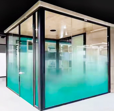 Shower Tempered Glass Cyan Gradient | Wholesale UV Printed Glass Tempered Laminated Glass for Shower and Glass Rooms