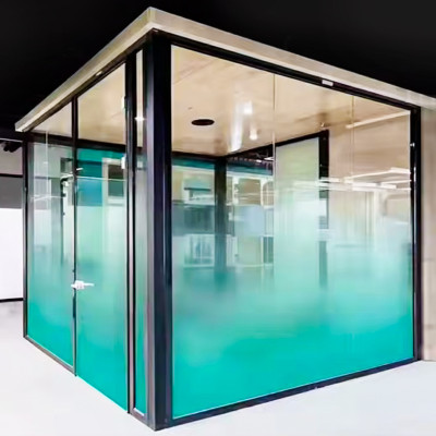 Shower Tempered Glass Cyan Gradient | UV Printed Glass Tempered Laminated Glass for Shower and Glass Rooms