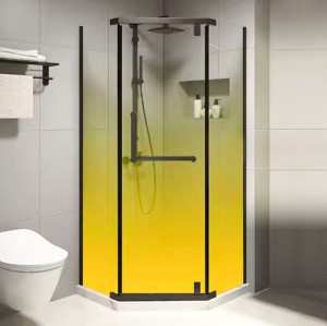 Shower Tempered Glass Yellow Gradient | OEM/ODM Custom Tempered Glass for Easy Cleaning and Maintenance