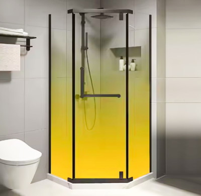 Shower Tempered Glass Yellow Gradient | Wholesale Tempered Glass for Easy Cleaning and Maintenance