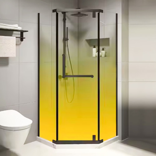 Shower Tempered Glass Yellow Gradient | Tempered Glass for Easy Cleaning and Maintenance