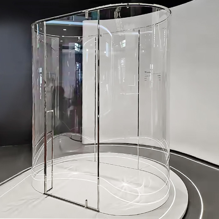 Shower Tempered Glass Transparent Curved | Bulk Buying Curved Tempered Glass Shower Door for Bathroom