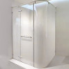 Shower Tempered Glass White Gradient Curved | Wholesale Frameless Curved Glass for Shower Room