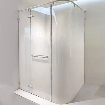 Shower Tempered Glass White Gradient Curved | Wholesale Frameless Curved Glass for Shower Room