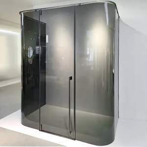 Customization Shower Tempered Glass Gray Curved | Durable and Safe Curved Glass for Premium Shower Room