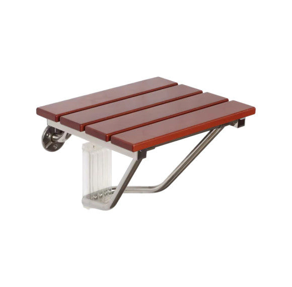 Shower Seat MYY727-6 | Bulk Buying Folding Wall Mounted Teak Stainless Steel Shower Chair Indoor Shower with Shower Chair for Elderly Disabled People