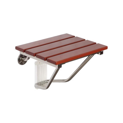Shower Seat MYY727-6 | Factory Suppliers Folding Wall Mounted Teak Stainless Steel Shower Chair Indoor Shower with Shower Chair for Elderly Disabled People