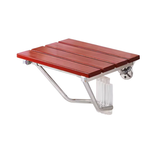 Asiento de ducha ZD-816 | Componente de ducha al por mayor | Silla plegable de madera de teca para baño, de montaje en pared, antideslizante