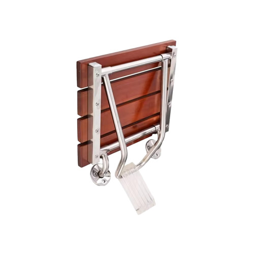 Shower Seat ZD-816 | Teak Wood Bath Bathroom Wall Mounted Folding Chair Non-slip Shower Chair Living Room Wall Hanging