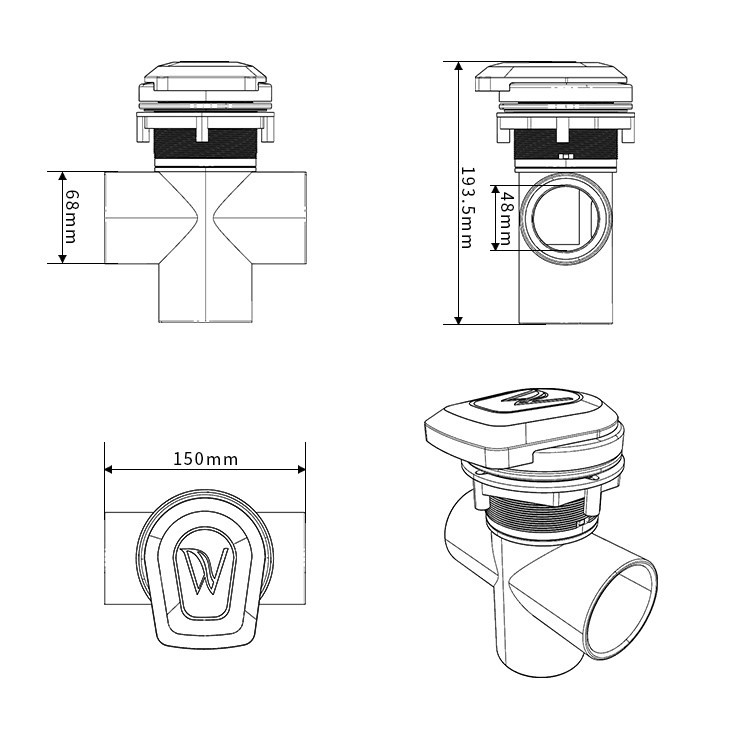 Spa Three-way Diverter Valve Replacement for Wellis