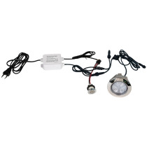 Hot Tub LED Lights Kit CS-92S | Wholesale | RGB LED Spa Light Kit with Stainless Steel Electronic Control Panel & EU Plug – D92mm Color-Changing Light for High-End Bathtub Integration