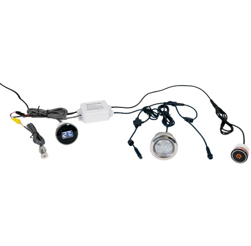 Kit de termómetro para jacuzzi YY56 | Venta al por mayor | Termómetro de spa integrado y sistema de iluminación LED con pantalla digital, panel táctil y luz D67: temperatura y ambiente en tiempo real en un solo kit