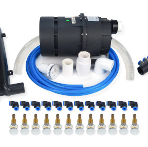 Spa Air Kits | Wholesale from Factory | Efficient 12 Jet Air Spa System with Quiet Air Blower, Dual Manifolds & Complete PVC Connection Set – Ideal for Whirlpool Bathtub Integration