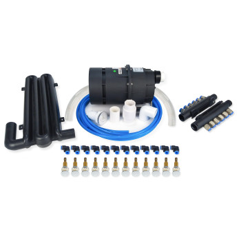 Hot Tub Air Kits | Wholesale from Factory | Efficient 12 Jet Air Spa Kit with Quiet Air Blower, Dual Manifolds & Complete PVC Connection Set – Ideal for Whirlpool Bathtub Integration