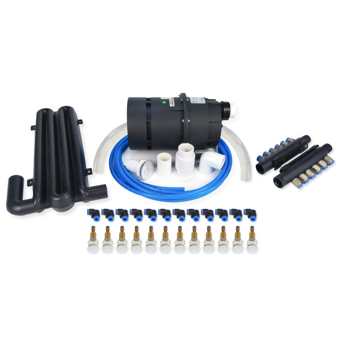 Spa Air Kits | Wholesale from Factory | Efficient 12 Jet Air Spa System with Quiet Air Blower, Dual Manifolds & Complete PVC Connection Set – Ideal for Whirlpool Bathtub Integration