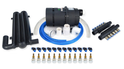 Spa Air Kits | Wholesale from Factory | Efficient 12 Jet Air Spa System with Quiet Air Blower, Dual Manifolds & Complete PVC Connection Set – Ideal for Whirlpool Bathtub Integration