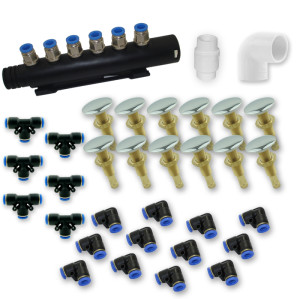 Spa Air System | Only for Wholesale | High-Performance Air Bubble Spa System with 12 Brass Air Jets, Non-Return Valve, Manifold and Full Fitting Set – Designed for Premium Bathtub Integration