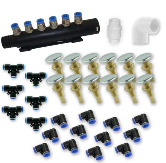 Spa Air System | Only for Wholesale | High-Performance Air Bubble Spa System with 12 Brass Air Jets, Non-Return Valve, Manifold and Full Fitting Set – Designed for Premium Bathtub Integration