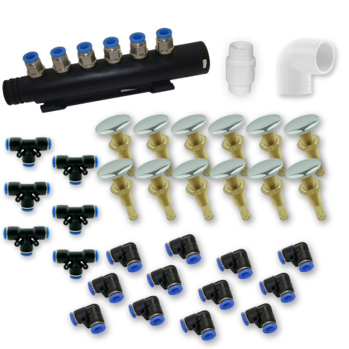 Spa Air System | Only for Wholesale | High-Performance Air Bubble Spa System with 12 Brass Air Jets, Non-Return Valve, Manifold and Full Fitting Set – Designed for Premium Bathtub Integration
