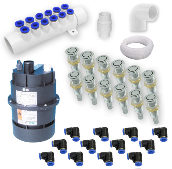 Spa Air System | Wholesale | Quiet Air Spa System with 12 Brass Jets, Powerful 300W/700W Blower & Complete Connection Kit – Ideal for Acrylic Bathtubs and OEM Spa Projects