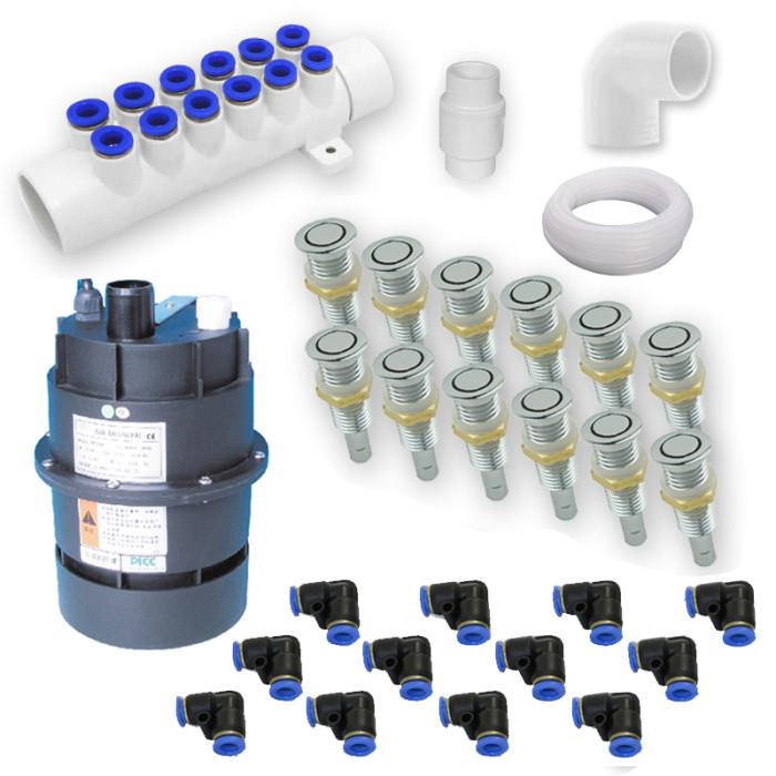 Spa Air System | Wholesale | Quiet Air Spa System with 12 Brass Jets, Powerful 300W/700W Blower & Complete Connection Kit – Ideal for Acrylic Bathtubs and OEM Spa Projects