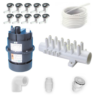 Spa Air System | Wholesale | Air Spa System with 12 Air Jets, 300W/700W Blower, Push Button, Non-Return Valve & Full Connection Kit for Acrylic Bathtub Installation