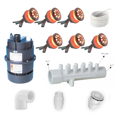 Spa Led Air System | Wholesale from Factory | Luxury LED Air Jet Spa Kit – 6 Illuminated Jets with 300W/700W Blower, Smart Push Control & Full Air Connection Set for Modern Bathtubs
