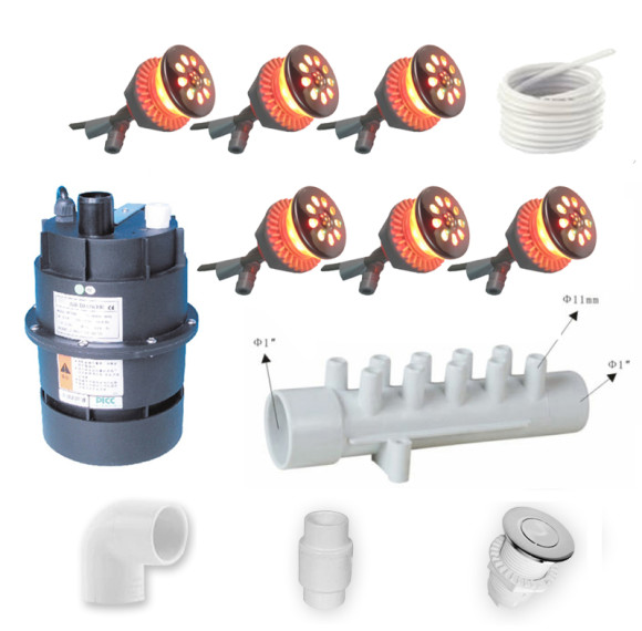 Spa Led Air System | Wholesale from Factory | Luxury LED Air Jet Spa Kit – 6 Illuminated Jets with 300W/700W Blower, Smart Push Control & Full Air Connection Set for Modern Bathtubs