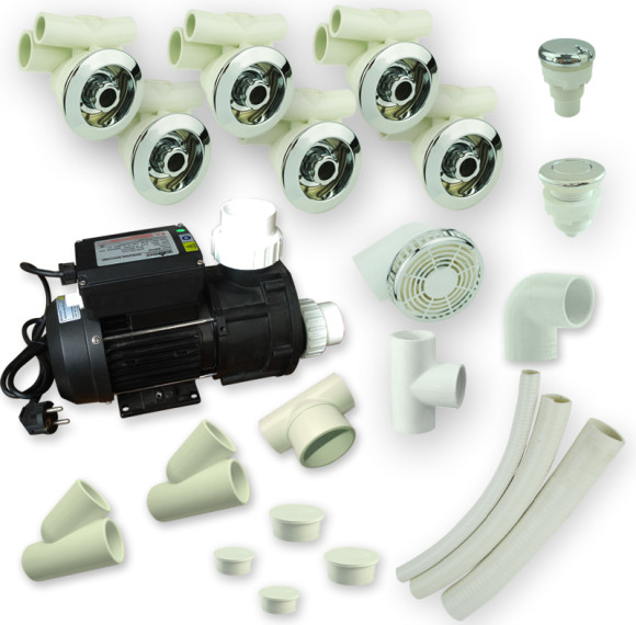 Spa Jet System | Wholesale | Powerful Whirlpool Jet System with 1HP/1.5HP Pump, 6 High-Flow Jets & Smart Plumbing Kit – Ideal for Deep Massage Integration in Spa Bathtubs
