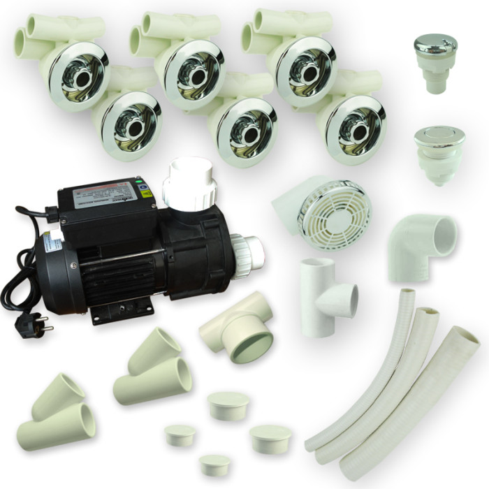 Spa Jet System | Wholesale | Powerful Whirlpool Jet System with 1HP/1.5HP Pump, 6 High-Flow Jets & Smart Plumbing Kit – Ideal for Deep Massage Integration in Spa Bathtubs