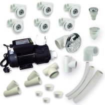 Hot Tub Whirlpool Kits | Wholesale | Compact Whirlpool Massage System with 6 D65mm Jets, 1HP/1.5HP Pump & Integrated Plumbing Kit – Optimized for Medium-Sized Acrylic Bathtubs