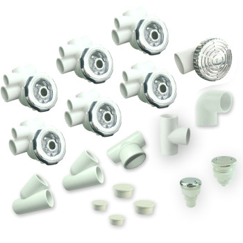 Hot Tub Jet Kits | Wholesale | High-Output Jet System with 6 D90mm Massage Jets, Air Control & Compact Plumbing Assembly – Built for Robust Whirlpool Performance