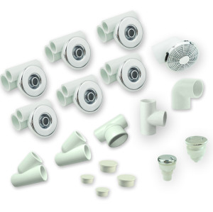 Spa Jet System | Only for Wholesale | Compact Jet Massage System with 6 D65mm Hydro Jets, Air Control and Full Fitting Kit – Designed for Space-Efficient Whirlpool Bath Integration