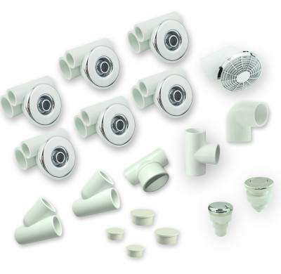 Spa Jet System | Only for Wholesale | Compact Jet Massage System with 6 D65mm Hydro Jets, Air Control and Full Fitting Kit – Designed for Space-Efficient Whirlpool Bath Integration
