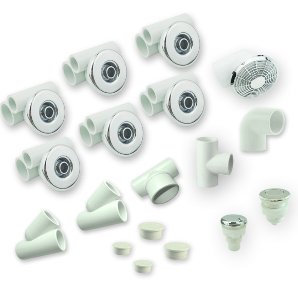 Spa Jet System | Only for Wholesale | Compact Jet Massage System with 6 D65mm Hydro Jets, Air Control and Full Fitting Kit – Designed for Space-Efficient Whirlpool Bath Integration