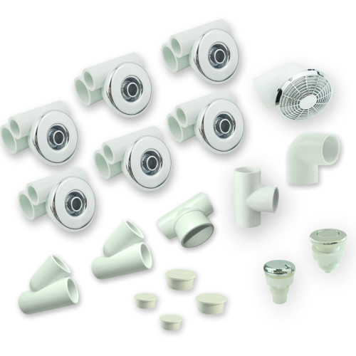 Spa Jet System | Only for Wholesale | Compact Jet Massage System with 6 D65mm Hydro Jets, Air Control and Full Fitting Kit – Designed for Space-Efficient Whirlpool Bath Integration