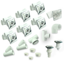 Hot Tub Jet System  F01 | Modern Square Jet System with 6 Slim D65mm Jets, Air Control & Compact Plumbing Kit – Designed for Sleek Whirlpool Bathtub Designs
