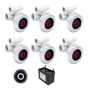 Spa Led Light System LWJ-01M | Only for Wholesale | LED Whirlpool Jet Kit with 6 Illuminated D90mm Jets, Touch Control Panel & Transformer – For Smart and Stylish Spa Tub Integration