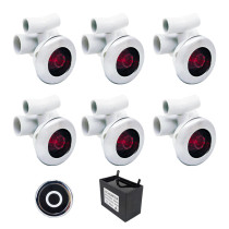 Hot Tub Led Light Kit LWJ-01M | Only for Wholesale | LED Whirlpool Jet Kit with 6 Illuminated D90mm Jets, Touch Control Panel & Transformer – For Smart and Stylish Spa Tub Integration