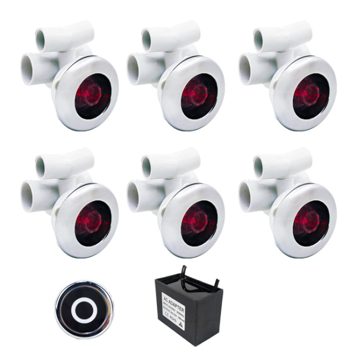 Spa Led Light System LWJ-01M | Only for Wholesale | LED Whirlpool Jet Kit with 6 Illuminated D90mm Jets, Touch Control Panel & Transformer – For Smart and Stylish Spa Tub Integration