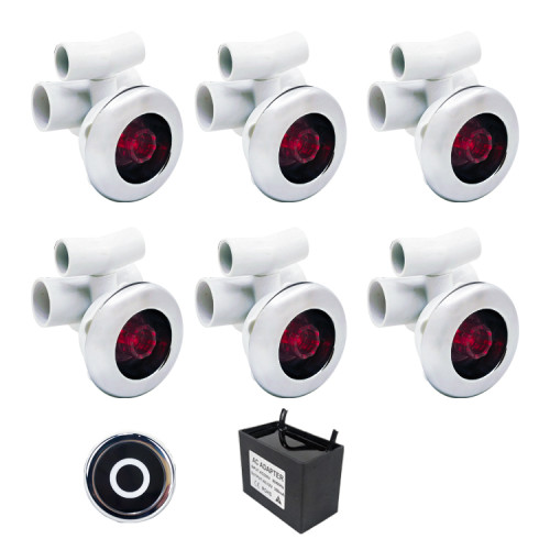 Spa Led Light System LWJ-01M | Only for Wholesale | LED Whirlpool Jet Kit with 6 Illuminated D90mm Jets, Touch Control Panel & Transformer – For Smart and Stylish Spa Tub Integration