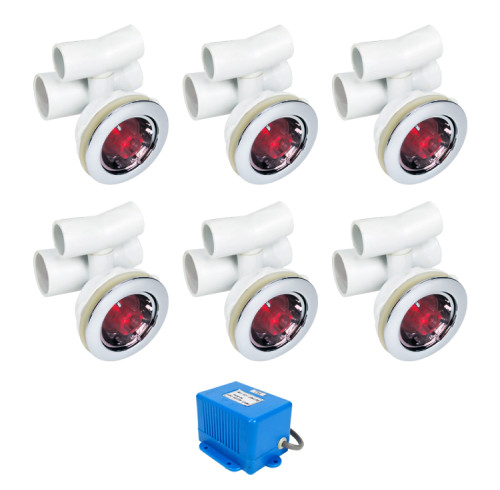 Hot Tub Led Light Kit LWJ-11 | Only for Wholesale | LED Whirlpool Jet System with 6 D78mm Lighted Jets & Sync Controller – Designed for Coordinated Spa Lighting and Focused Hydro Massage