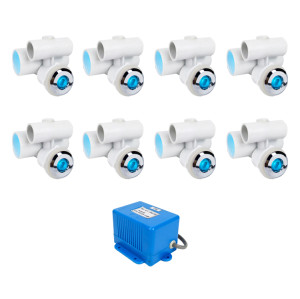 Hot Tub Led Light Kit LWJ-12 | Wholesale | LED Back Massage Jet System with 8 D33mm Micro Jets & Sync Controller – Compact, Coordinated Lighting for Targeted Spa Experiences