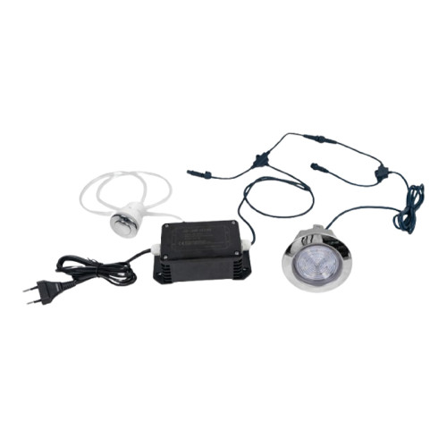 Kit de luces LED para jacuzzi CS-95 | Venta al por mayor | Kit de luces LED para bañera con lámpara de 92 mm que cambia de color | Control por botón (AR-F01A) | Incluye caja de control y manguera de PVC transparente | Iluminación ambiental para bañeras de hidromasaje
