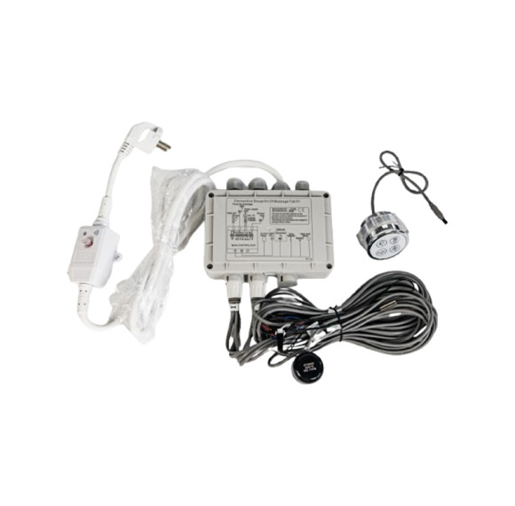 Bathtub Control System H2816 | Wholesale | Bathtub Controller with Control Panel and Control Box – Manages Hydro Pump, Bubble Jets, Lighting, Bluetooth & Heater – Ideal for Spa and Whirlpool Systems