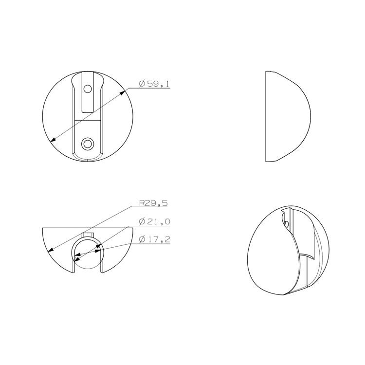 Hand Shower Holder PJ-04 Size