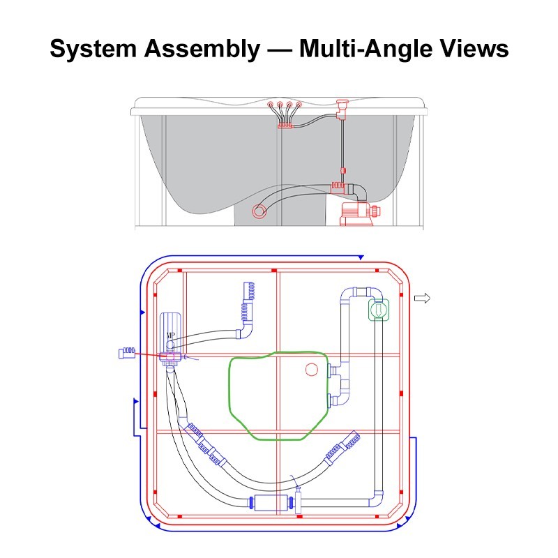 Bathtub Multi-angle Mounting view