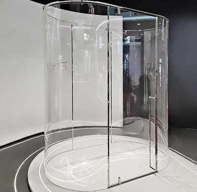 Shower Tempered Glass Transparent Curved | Bulk Buying Curved Tempered Glass Shower Door for Bathroom